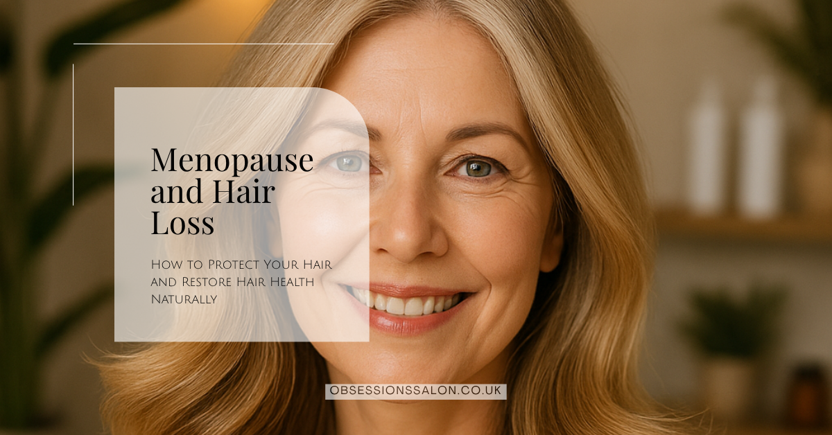 Middle-aged woman with healthy hair post-menopause smiling confidently - hair loss ramsgate